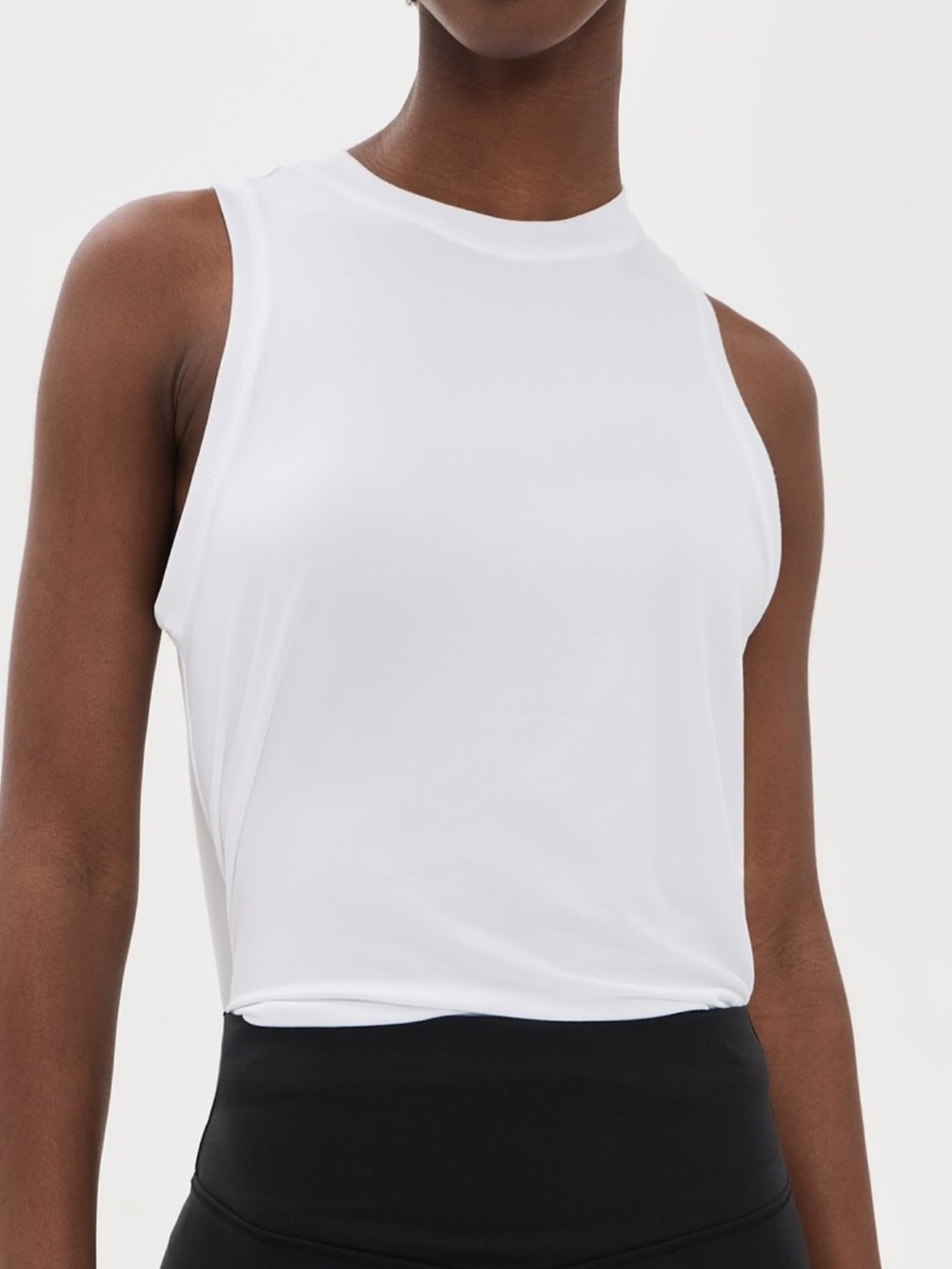 Vuori Energy Cropped Tank Top in White